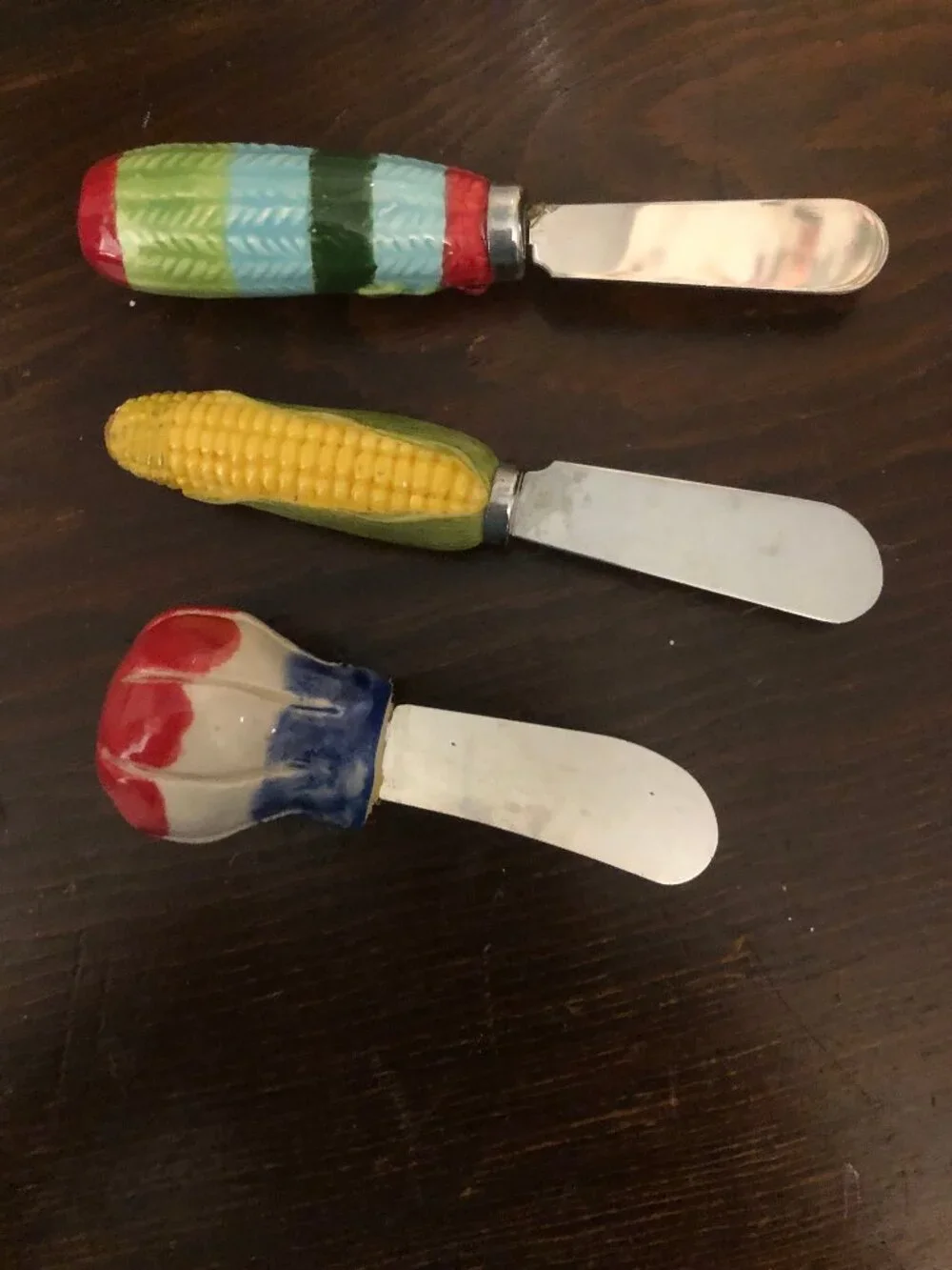 3 Stainless Steel Cheese Spreaders (1 Fitz & Floyd)